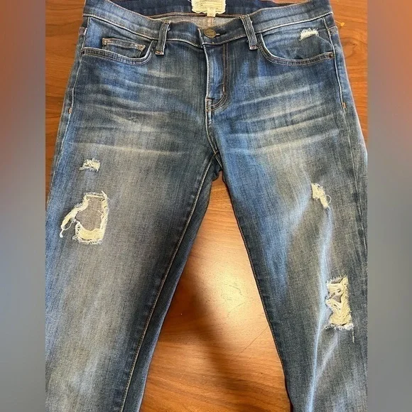 Current Elliott No Stretch Jeans Women's Size 28 High Waist Mom Jeans Distress - Picture 4 of 7